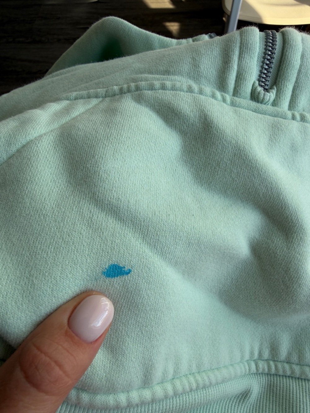 Light Mint Half-Zip Pullover Hoodie XS/S - Picture 4 of 4